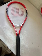 Wilson Federer Tennis Racquet - Adult 3-4 3/8 Grip - Red/Black Outdoor, Sports
