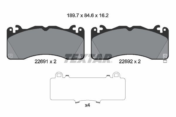 NEU - Textar 2269101 Bremsbelagsatz, Scheibenbremse FüR Ford USA-image