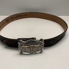 Tony Lama Belt With LongHorn Buckle Sz 30