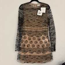 Red Valentino Sheer Tulle Lace Dress With Camisole EU44