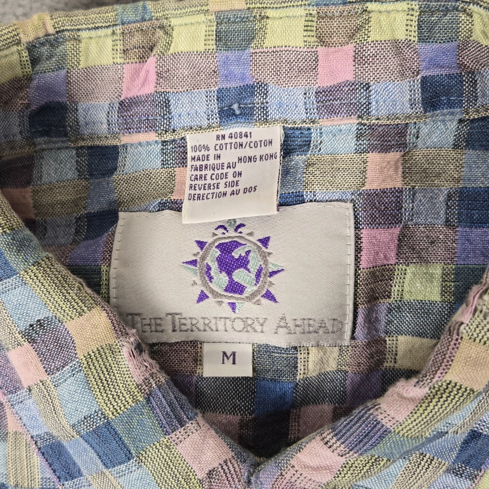 Территория впереди платье рубашка мужская средний многоцветный проверить кнопка вверх цветной - Изображение 4 из 4