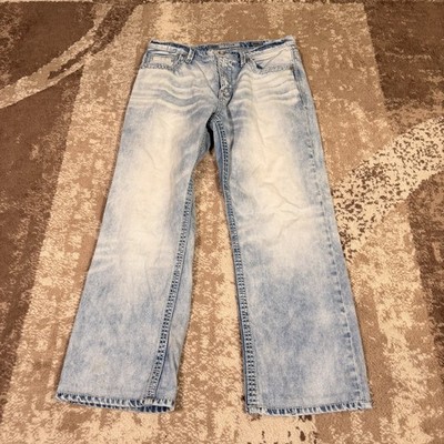 Buckle BKE Tyler Straight Leg Mens Jeans 34x28 Stretch Designer Denim Cowboy