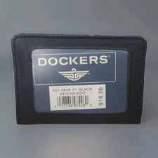 Dockers Ultra Slim Card ID Holder Stylish Front Pocket Wallet Black Hipster