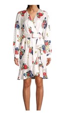 Tory Burch Multicolor Ruffle Floral Printed Silk Wrap Dress NWT Sz 4