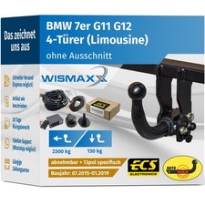 ANHÄNGERKUPPLUNG abnehmbar für BMW 7er G11 G12 15-19 +13pol E-Satz ECS