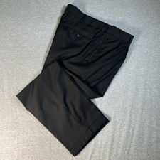 Men  s Dress Pants 34x32 Black Pleated Front Cuffs George