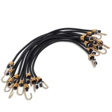 60 Pcs Heavy Duty Mini Bungee Cords with Hooks, 10 Inch Black Rubber Elastic ...