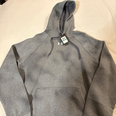 Grey Under Armour Rival Fleece Printed Hoodie. Size Large, Loose/baggy Fit