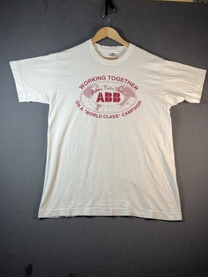 Vintage ABB Working Together World Class T Shirt Sz L Single Made In The USA