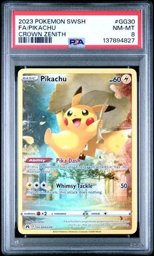 2023 Pokemon Pikachu #GG30 Crown Zenith Full Art PSA 8:NM-MT