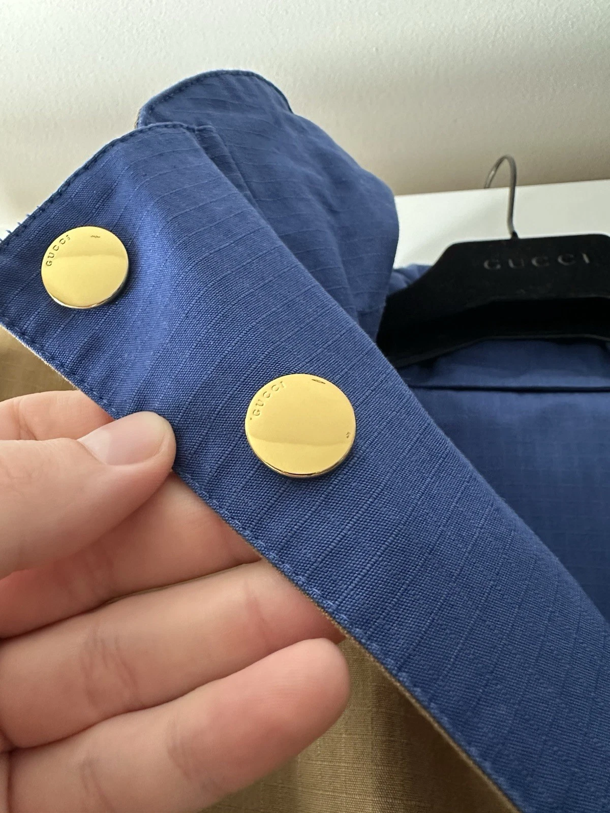 Giacca Gucci Blouson taglia 54 (XL) blu marrone reversibile