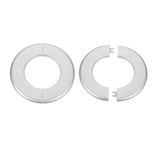 2Pcs, Wall Split Flange 78mm/3.1" Self-Adhesive Plumbing Cover Plates Silver