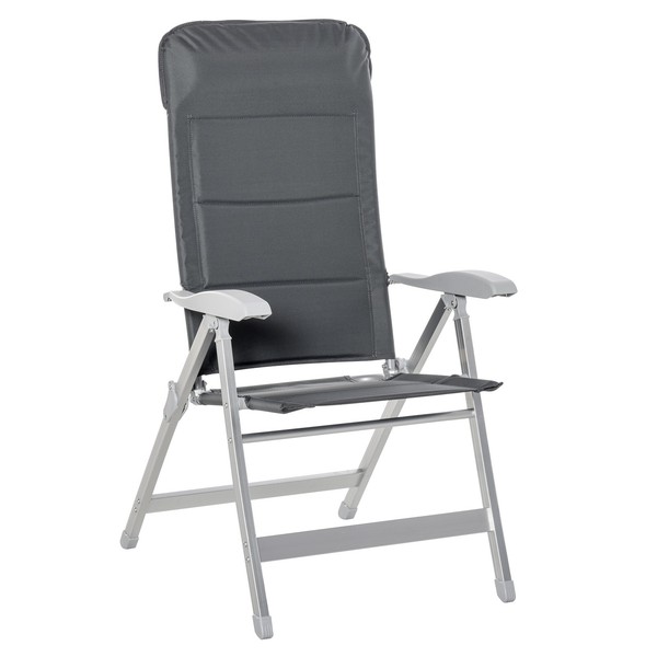 Silla de Jardín Plegable Portátil de Aluminio con Respaldo Alto Ajustable en 8 P