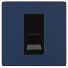 Image of BG Evolve Matt Blue Single Secondary Telephone Socket, Screw Terminal - Black