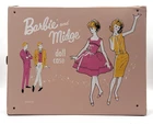 1963 Vintage Pink Handled Barbie and Midge Doll Carrying Case Large