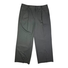 NWT Talbots Size 14 Black Wide-Leg Pleat Front Dress Pants 30.5" Inseam