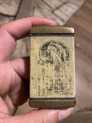 Antique Celluloid Advertising Match Safe~ Indian Chief~ Interesting LOOK!
