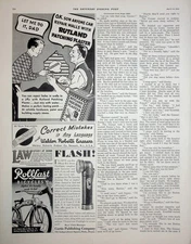 Original 1939 Vintage Bicycle Ad: Rollfast Bicycles styled Beauty #Collectives