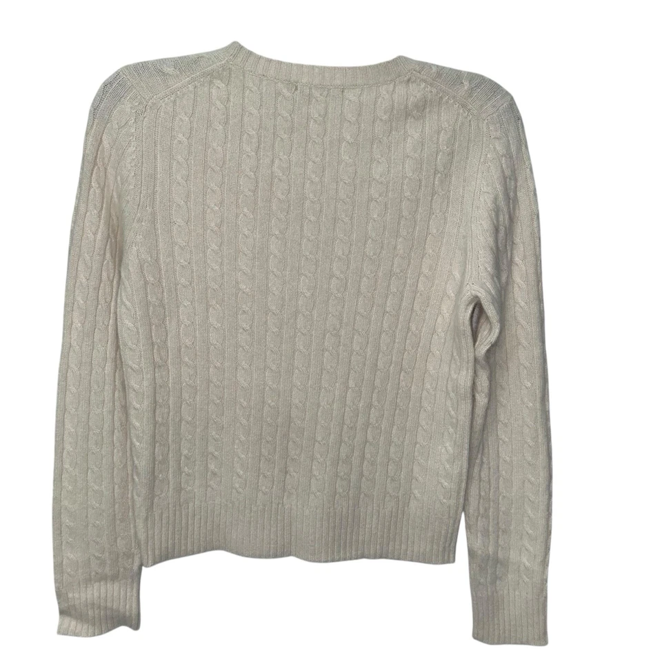 Винтажный ограниченный размер M кашемир шерсти Angora кабель трикотажа v-образным вырезом свитер женщин - Изображение 4 из 4