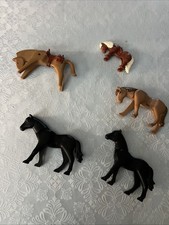 Vintage 1970 s Playmobil Horses. One Has Saddle