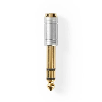 NEDIS Adaptateur Audio Mâle 6,35 mm vers Femelle 3,5 mm Métal Argent - Photo 1/4
