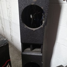 Tall Black Double Ported Multi-Speaker Car Subwoofer Enclosure with Wiring