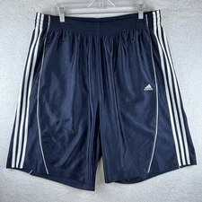 Adidas Silky Dazzle Basketball Shorts Men 2XL Drawstring Y2K 2008 Blue Striped