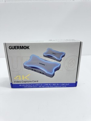 Guermok 4K HDMI Capture Card with Touch LED, Dual HDMI in/LoopOut, USB 3.0