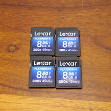 4x Lexar PLATINUM II 8GB SDHC 300x Memory Card 45MB/s Used