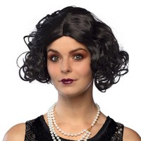 Charleston Flapper PerüCke Schwarz Mit Wellen 20Er Jahre Kunsthaar Retro