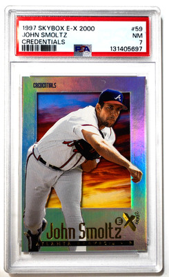 1997 Skybox E-X 2000 Credentials #59 John Smoltz /299 PSA 7 Braves HOF