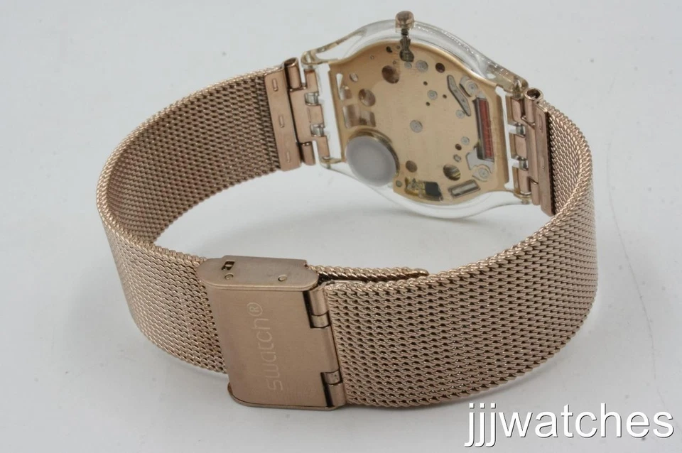 New Swatch Skin Women Hello Darking Rose Gold Mesh Watch 35mm SFP115M $145 - image 4 of 4
