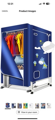 KASYDoFF Portable Dryer, 1600W-67 Inch Clothes Dryer, 35LB Capacity Foldable 3-