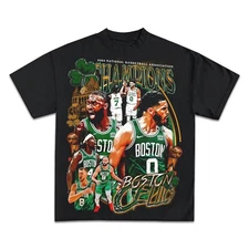 Boston Celtic Championship Boxy Shirt Vintage Basketball Tee Streetwear Y2K