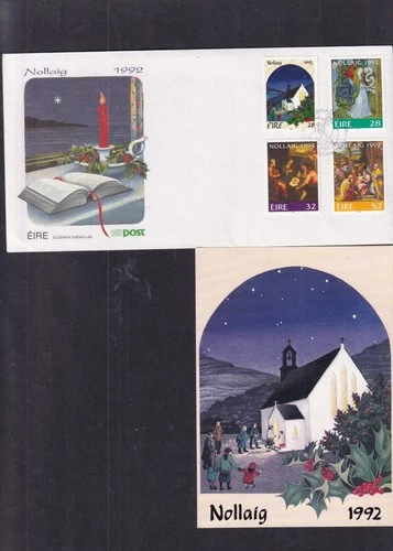 Ireland 1992 Religious Christmas choice of FDC and Xmas greetings card