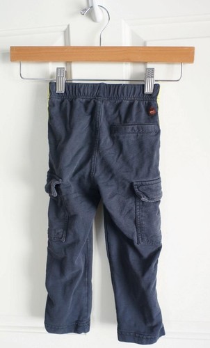 TEA COLLECTION boys sz 3 navy blue w/ green stripe joggers GUC - Picture 2 of 2
