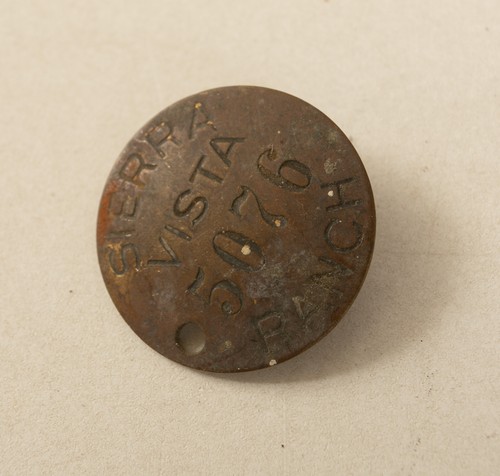 Sierra Vista Ranch Brass Worker's Badge 5076 (B5A-10/JSF6) Unmarked Gilded? - Picture 4 of 5