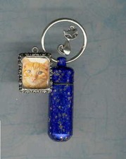 Glittery Blue Jewelry Urn Cremation Urn Key Chain Urn Small Urn