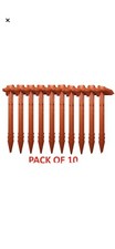 PACK OF 10 Pyramid orange 23cm plastic serrated tent awning bivvy peg pegs
