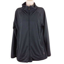 Women's Adidas Climalite Jacket Size L Full Zip Mock Neck Pockets Gray Polyester