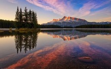 Landscape banff national park canada nature reflection Custom Gaming Mat Desk