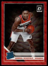 2019-20 Donruss Optic 187 Admiral Schofield Wizards Basketball Card Red Wave RC