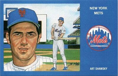 Postcard 1969 New York Mets Outfielder Art Shamsky MLB 5000 Limited Issue New