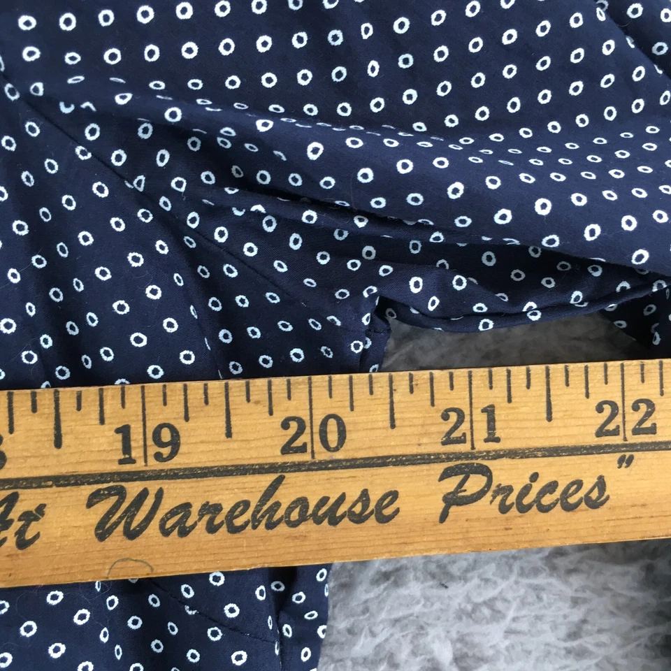 Camisa J.Crew Abotonada Para Hombres 14 Azul Lunares Manga Larga Cuello Peter Pan Foto 4 de 4