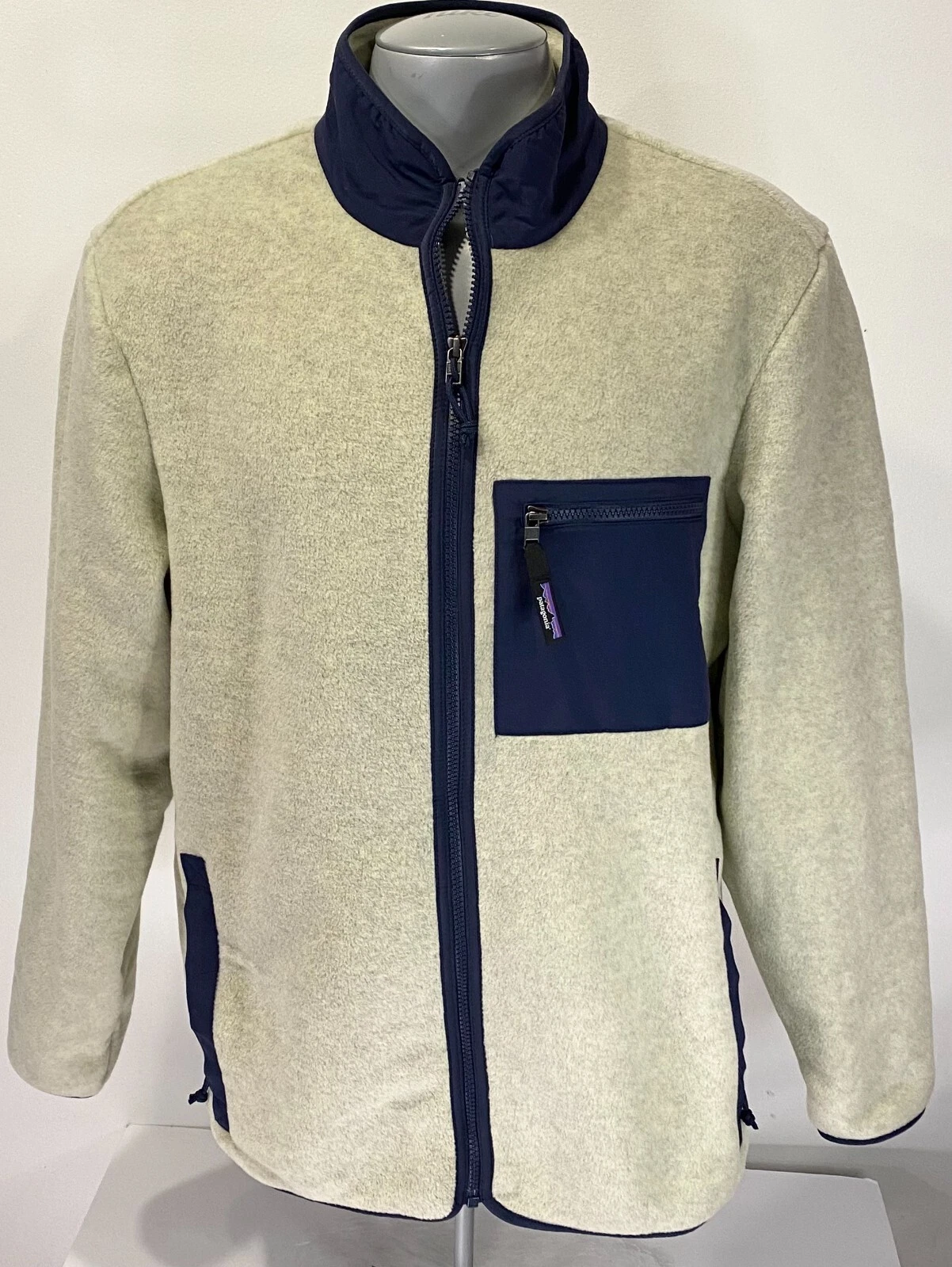 patagonia synchilla full zip thick fleece navy jacket