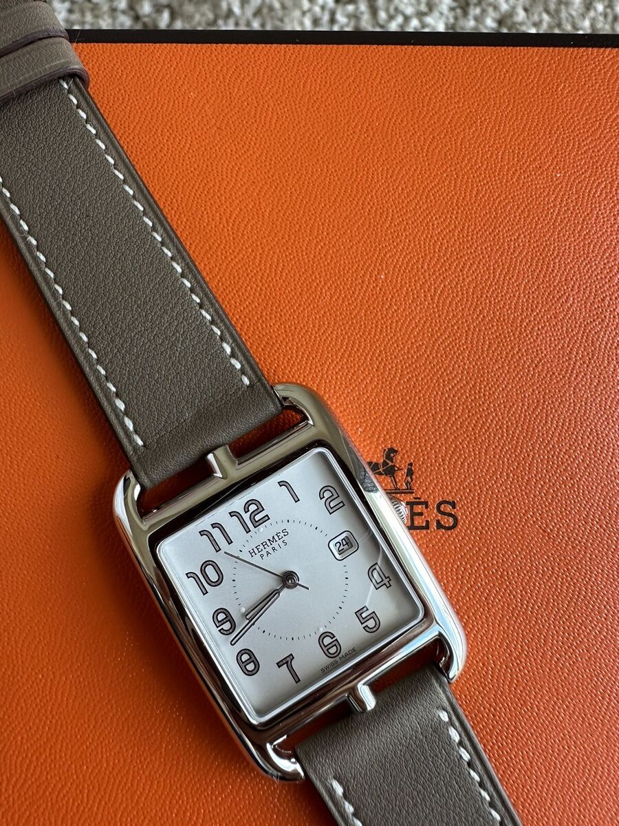BNIB HERMES GM 37MM CAPE COD WATCH ETOUPE LEATHER STRAP BNIB HERMES GM 37MM CAPE COD WATCH ETOUPE LEATHER STRAP