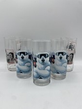 Coca Cola Gl&auml;ser 5 St&uuml;ck 1997 Eisb&auml;r Winter Sammelgl&auml;ser Vintage Nostalgie