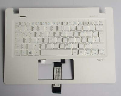 Clavier QWERTZ Allemand Pour Acer Aspire V3-331 / V3-371 - Blanc - Référence 60.MPHN1.010 - Comme Neuf