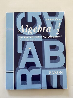 Algebra 1/2 third ed solutions Manual Like New
