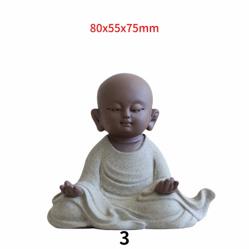Klein Buddha Statue Mönch Keramik Handwerk Figur Tee Ornament Kunst Heim Dekor - Bild 11 von 11